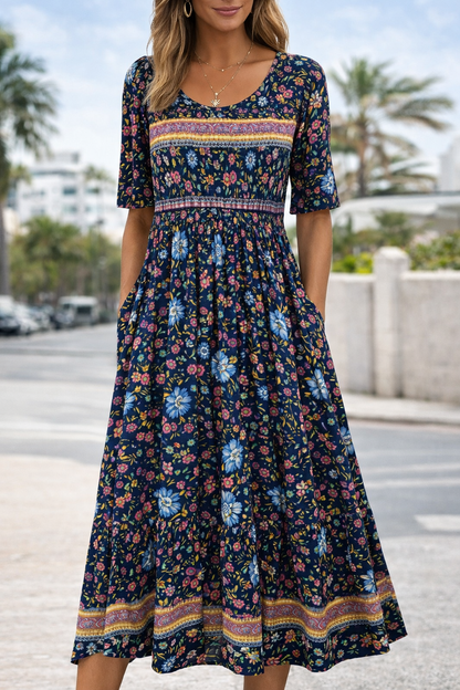 Bohemian Floral Maxi Dress by Elizabeth Ainsley
