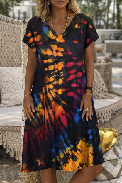 Vibrant V-Neck Everyday Dress by Elizabeth Ainsley