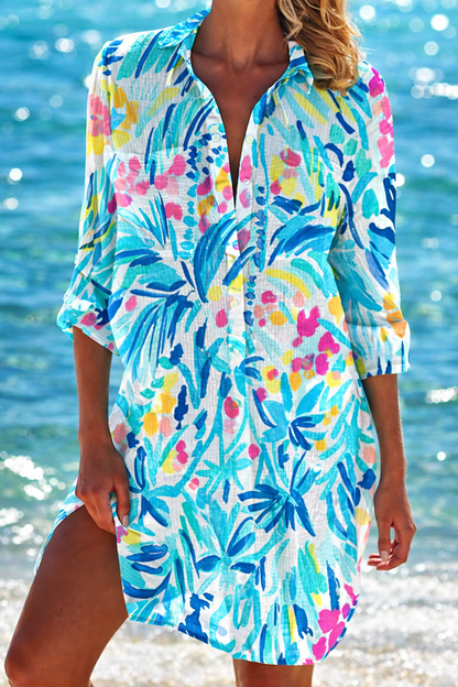 Vibrant Crepe Beach Cover-Up by Elizabeth Ainsley