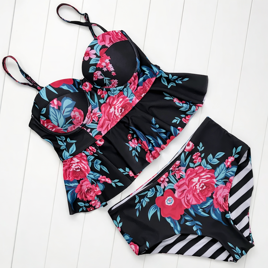 Floral High Waisted Bikini Elizabeth Ainsley Swimwear