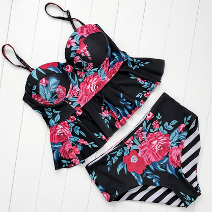 Floral High Waisted Bikini Elizabeth Ainsley Swimwear