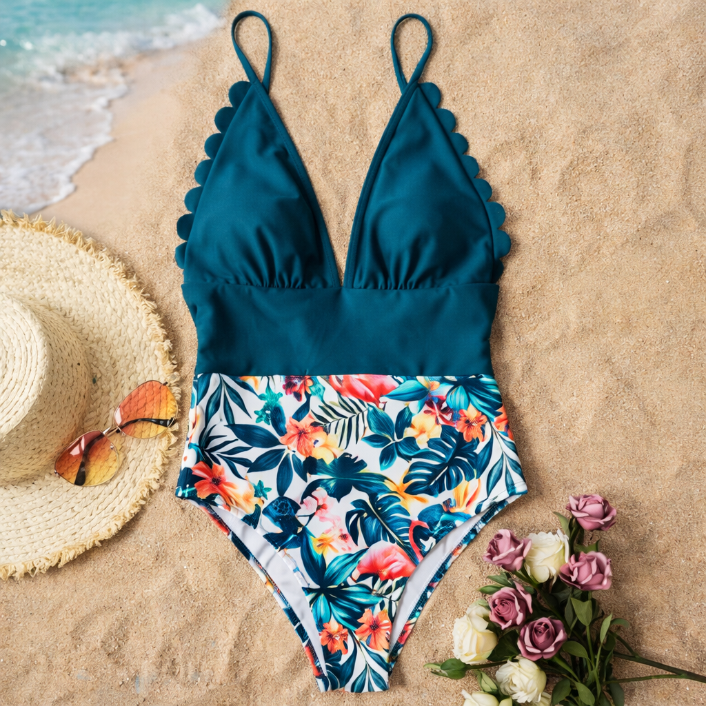 Tropical Plus Size One Piece by Elizabeth Ainsley