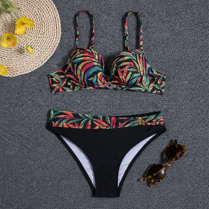 Floral Gathered Elizabeth Ainsley Backless Bikini Set