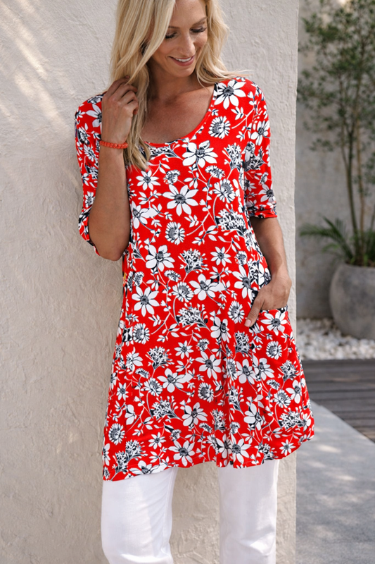 Floral Print Pocket Dress by Elizabeth Ainsley