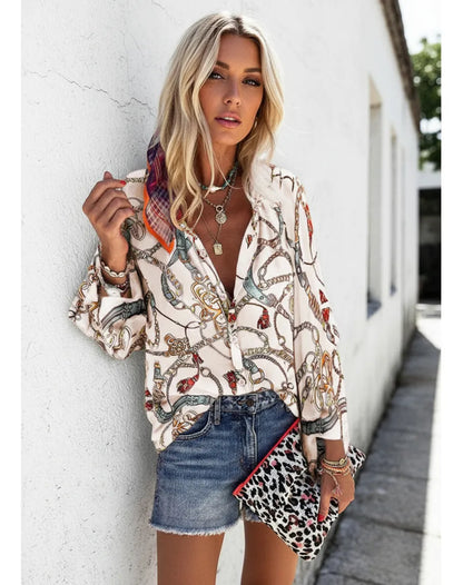 Vibrant Printed Elizabeth Ainsley Street Style Shirt