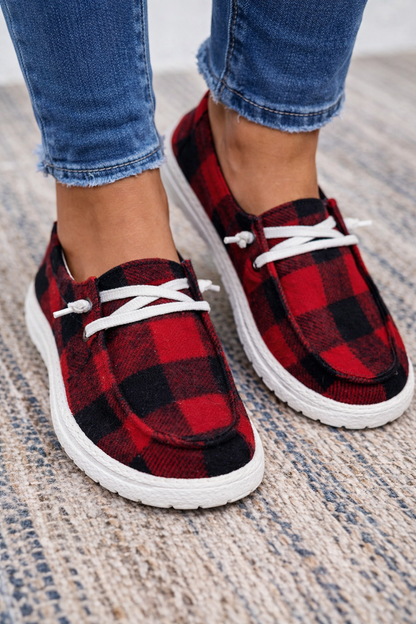 Plaid Canvas Elizabeth Ainsley Everyday Comfort Sneakers