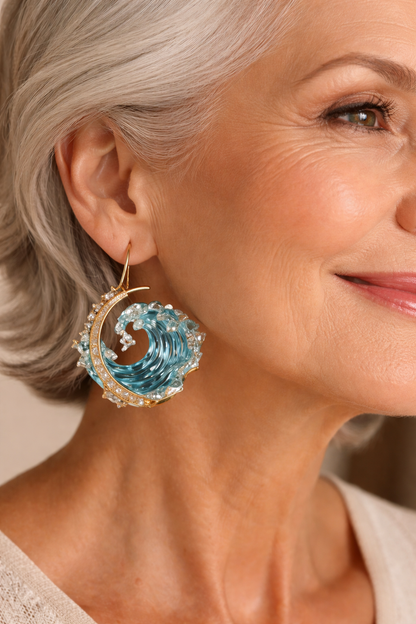 Krystal Crafts Ocean Wave Drop Earrings