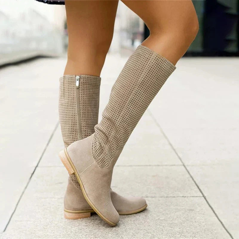 Brielle | Orthopedic Knee-High Suede Boots – Side-Zip Comfort Design