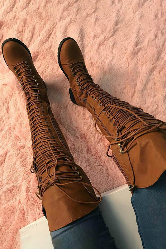 Kaitlyn | Women’s Orthopedic Over-the-Knee Lace-Up Boots