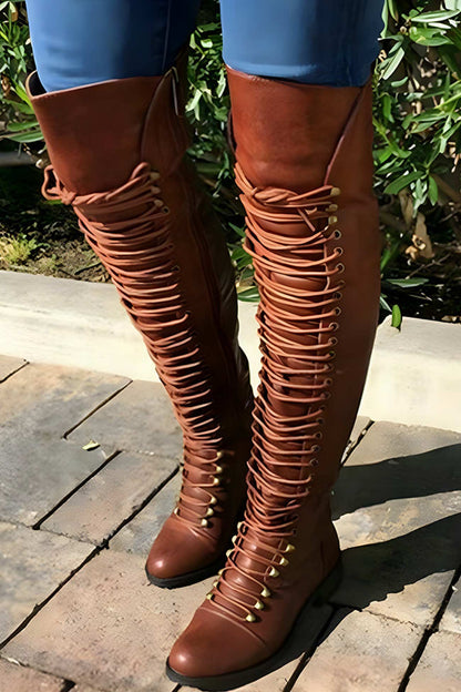 Kaitlyn | Women’s Orthopedic Over-the-Knee Lace-Up Boots