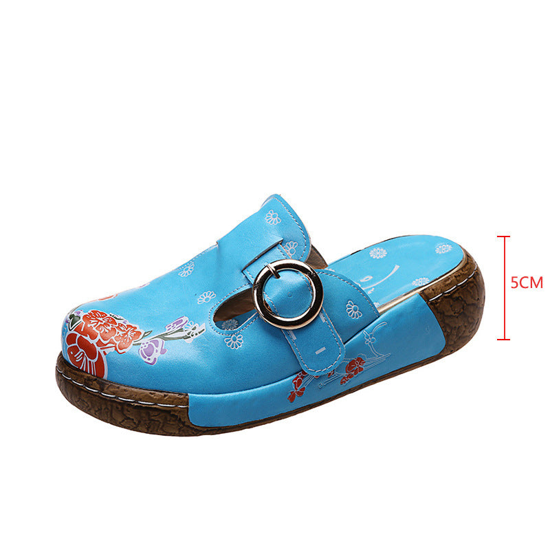 Boho Floral Elizabeth Ainsley Platform Clogs Sandals