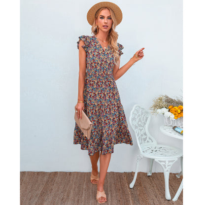 Chic Floral Midi Dress by Elizabeth Ainsley