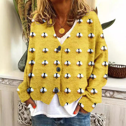 Vibrant Abstract Elizabeth Ainsley Casual Cardigan