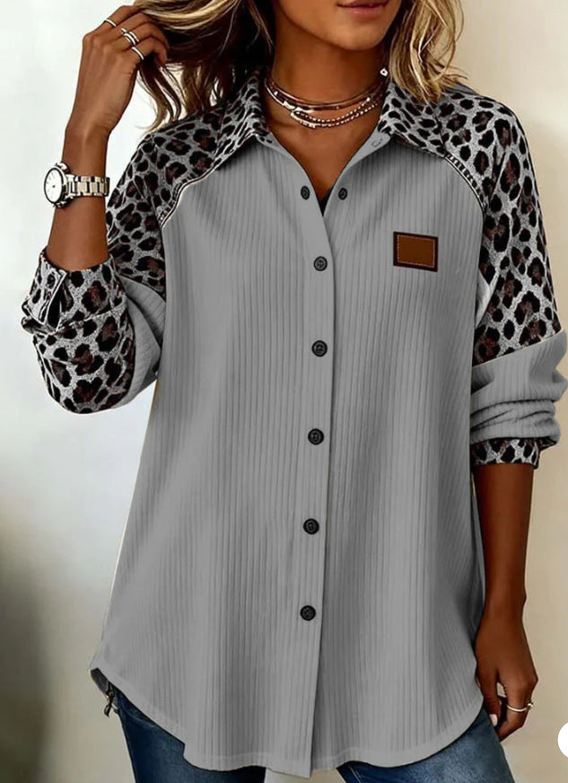 Trendy Printed Lapel Blouse by Elizabeth Ainsley