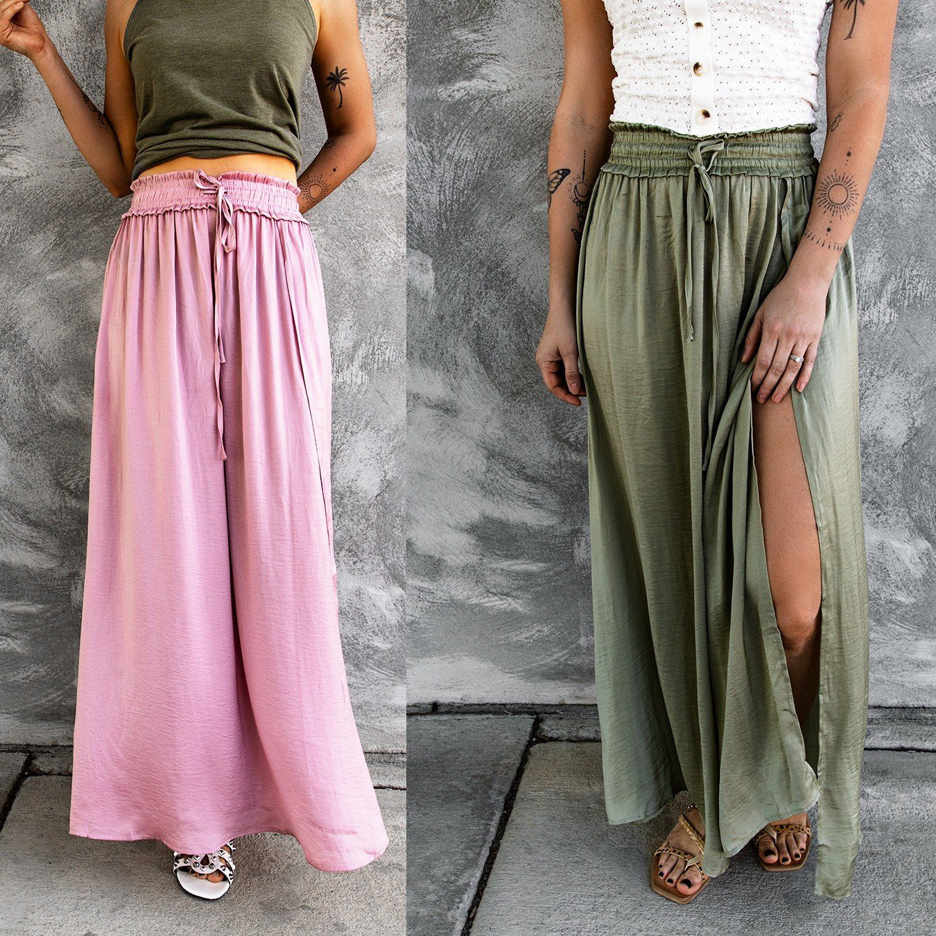 Flowy Slit Maxi Skirt by Elizabeth Ainsley