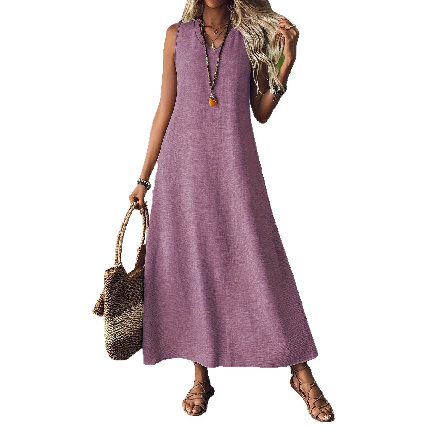 Chic Hemp Sleeveless Dress Elizabeth Ainsley