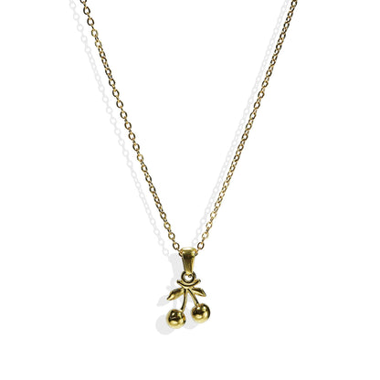 Cherry Pendant Necklace & Matching Drop Earrings