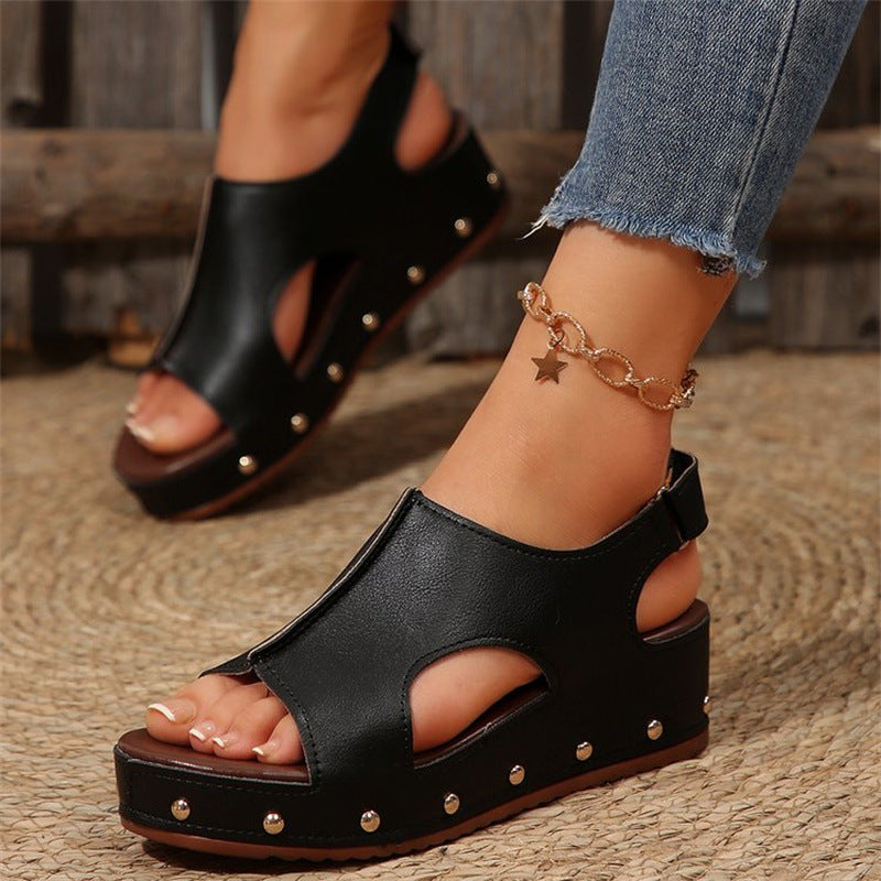 Chic Platform Peep Toe Sandals by Elizabeth Ainsley