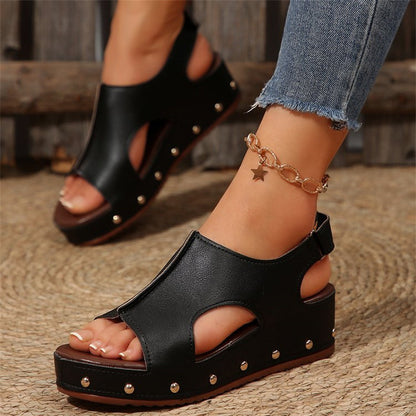 Chic Platform Peep Toe Sandals by Elizabeth Ainsley
