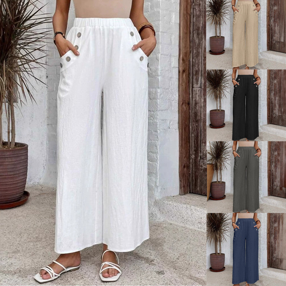 Relaxed High Waist Wide-Leg Pants by Elizabeth Ainsley