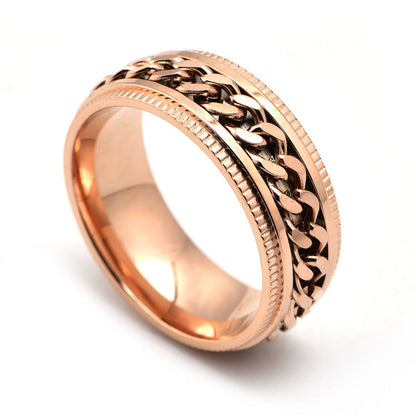 Chain Spinner Ring – Stainless Steel Rotating Band