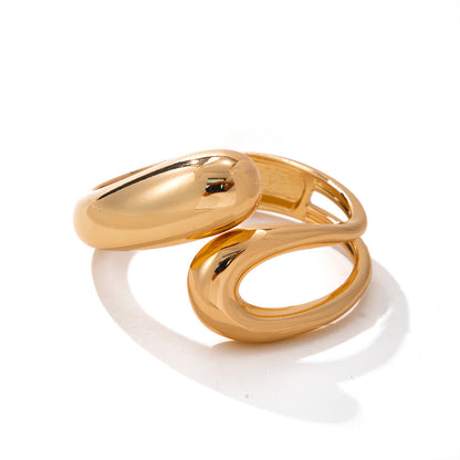 Abstract Open Cuff Bracelet with Fluid Sculptural Form