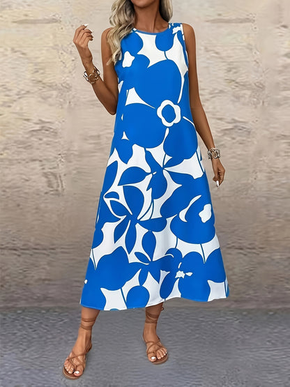 Bold Floral Elizabeth Ainsley Sleeveless Summer Dress