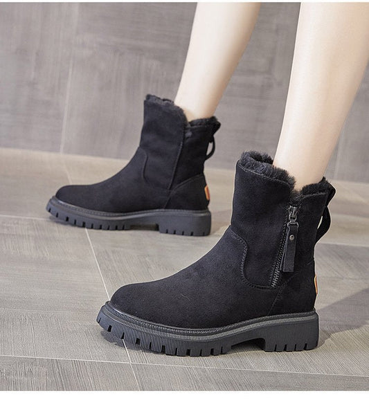 Renee | Orthopedic Side-Zip Fur Suede Chunky Winter Boots