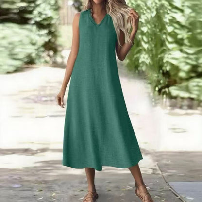 Chic Hemp Sleeveless Dress Elizabeth Ainsley