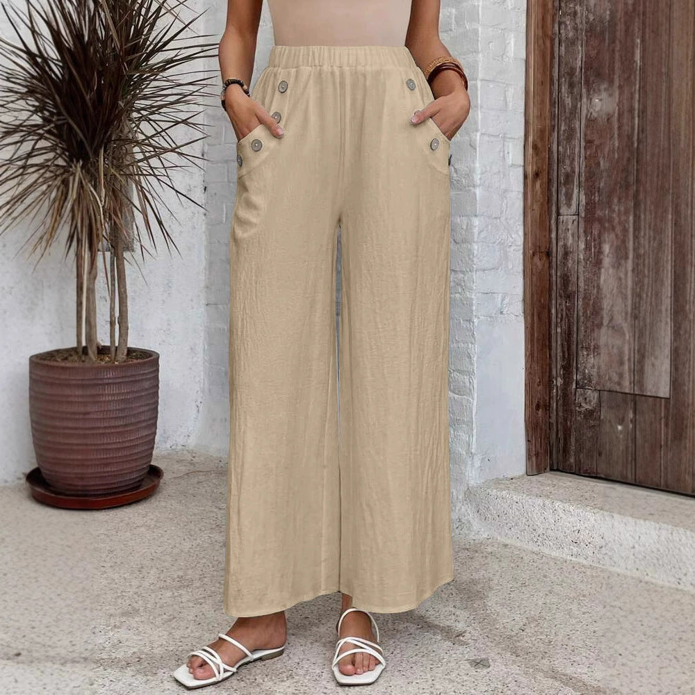 Relaxed High Waist Wide-Leg Pants by Elizabeth Ainsley