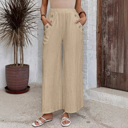 Relaxed High Waist Wide-Leg Pants by Elizabeth Ainsley
