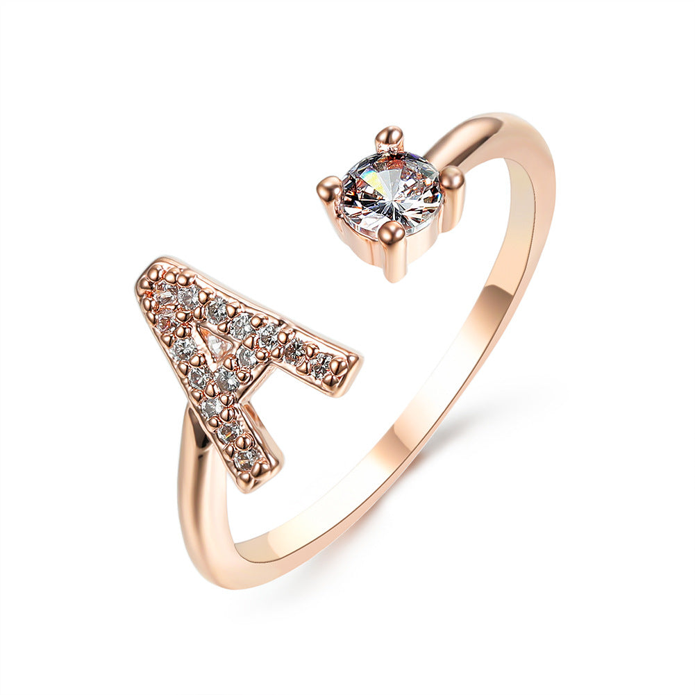 Personalized Diamond Initial Ring