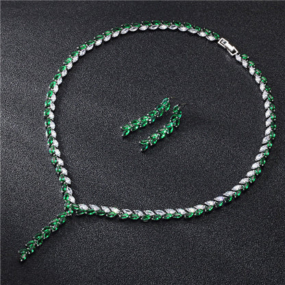 Crystal Leaf Design  Jewelry Set