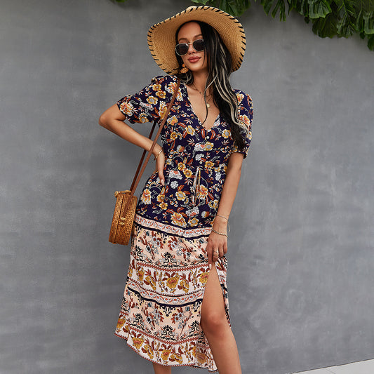 Boho Floral Printed Dress Elizabeth Ainsley Summer Style