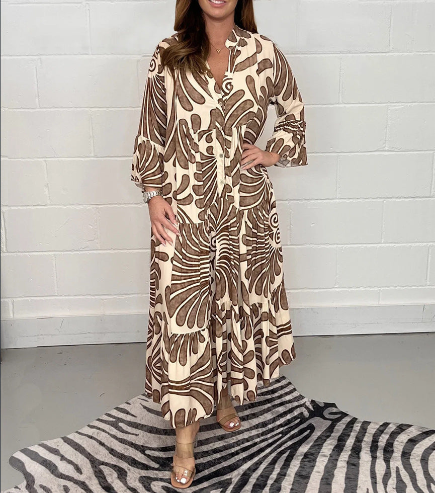 Printed Chiffon A-Line Dress by Elizabeth Ainsley