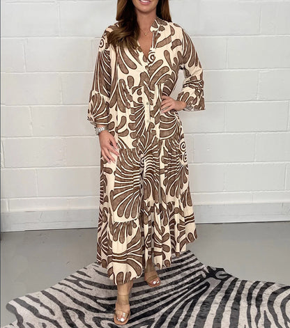 Printed Chiffon A-Line Dress by Elizabeth Ainsley