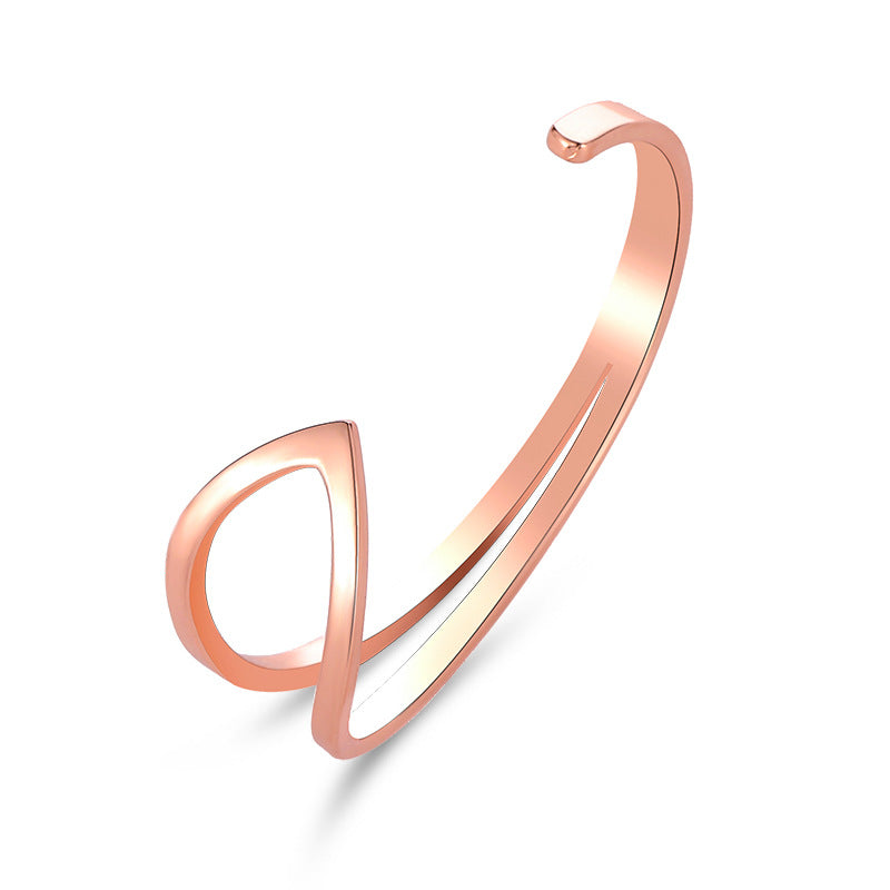 Geometric Open Cuff Bracelet with Modern Sculptural Design