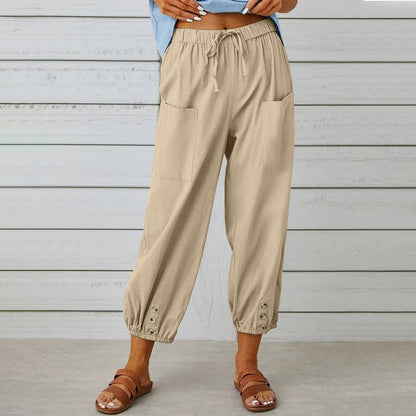 Relaxed Cotton Linen Pants Elizabeth Ainsley