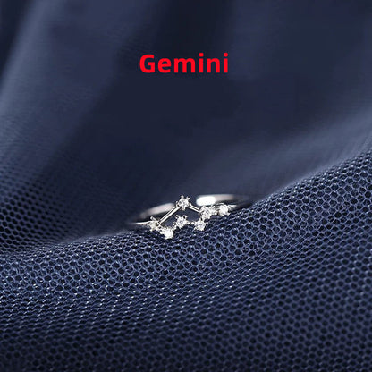 Zodiac Constellation Adjustable Ring – Celestial Star Sign Band