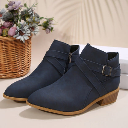 Elizabeth Ainsley Ankle Boots - Chunky Heel Leather Comfort