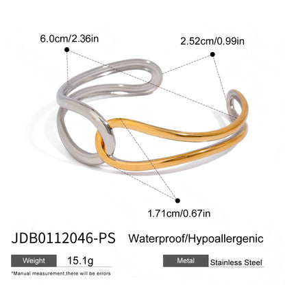 Mixed-Form Bangle and Cuff Bracelet Collection with Modern Contrast