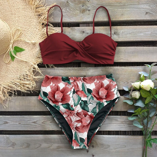 Floral High Waist Bikini by Elizabeth Ainsley