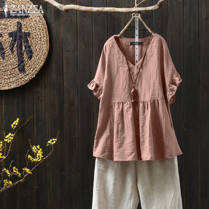 Ruffled Cotton Plus Top Elizabeth Ainsley Pinterest-Inspired