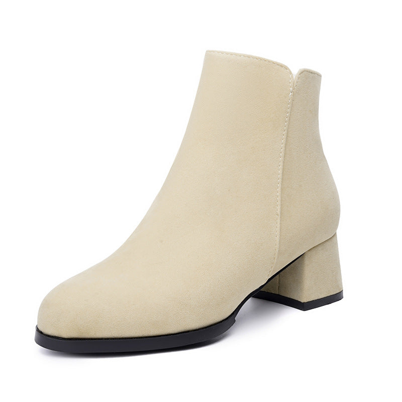 Elizabeth Ainsley Suede Boots - Pointed Toe, Side Zipper