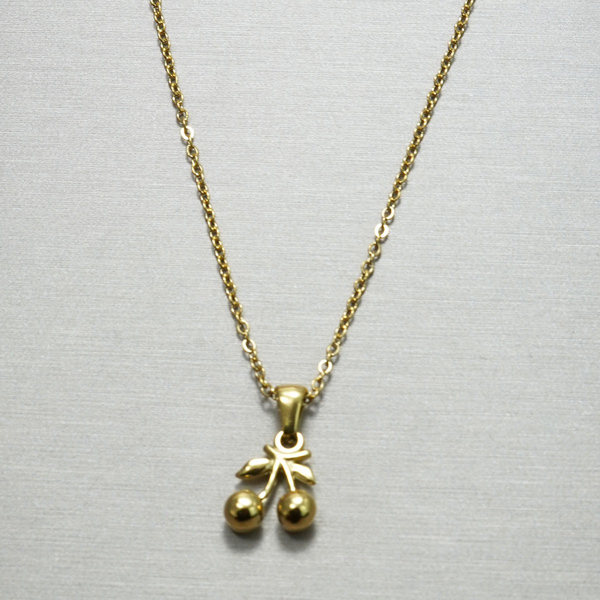 Cherry Pendant Necklace & Matching Drop Earrings