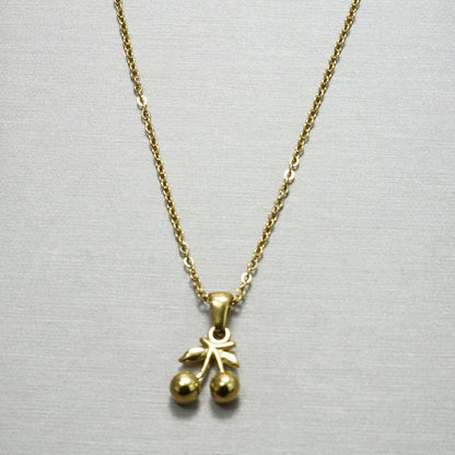 Cherry Pendant Necklace & Matching Drop Earrings