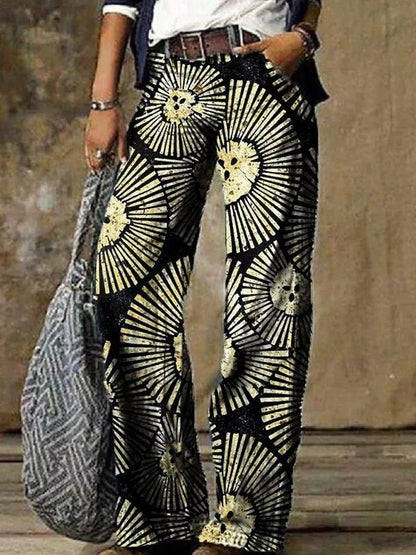 Boho Print Elizabeth Ainsley Wide Leg Pants