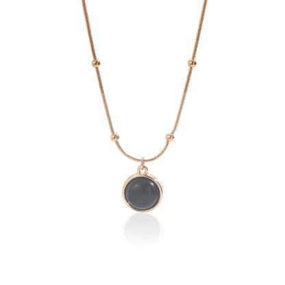 Minimal Pendant Necklace with Beaded Chain Detail