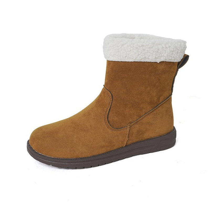Elizabeth Ainsley Women’s Retro Cotton-Padded Flat Boots