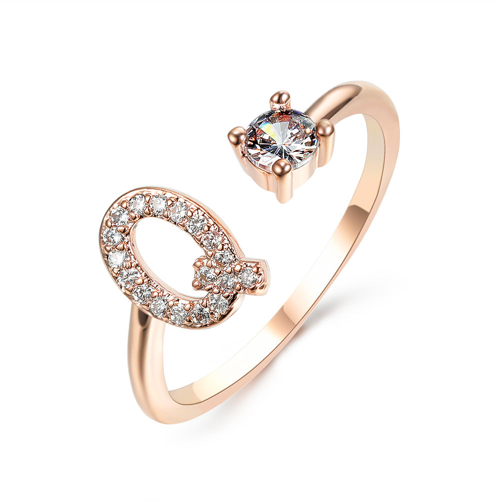 Personalized Diamond Initial Ring